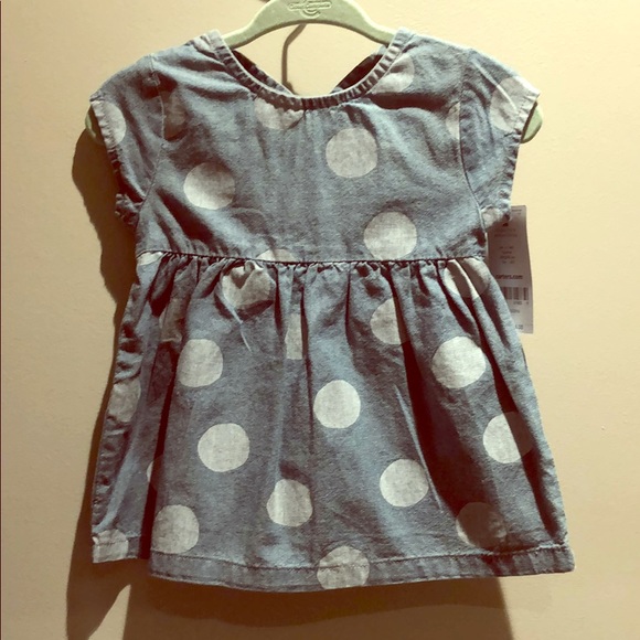 Carter's Other - NWT - denim polka dot Carters dress 9 mos